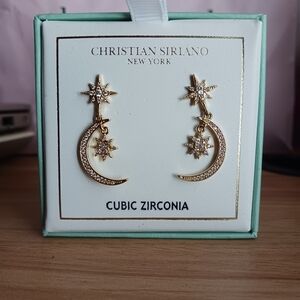 Christian Siriano Gold Star and Moon Earrings